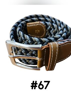 USG Women's Belt - Casual Stretch Belt Black/Grey/Beige 70cm